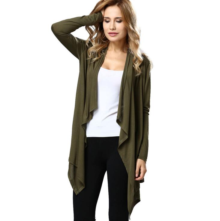 SZ60004-3 Asymmetric Neck Casual Cardigans